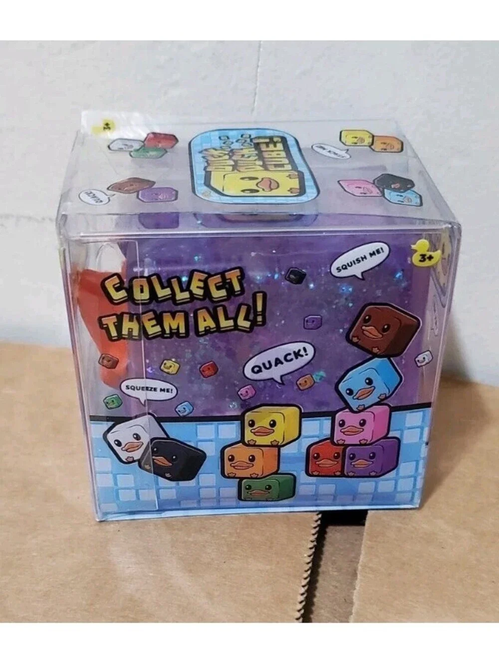 Duck Duck Cube Squishy Toy Viral Five Below Squishee Tiktok Soft Purple Stackab